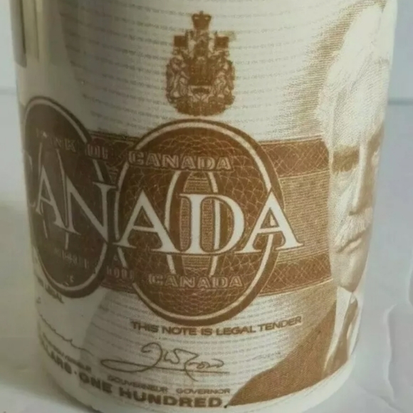 Novelty Collectible 1998 $100 Bill Canadian Currency Ceramic Coffee Mug - Picture 9 of 10